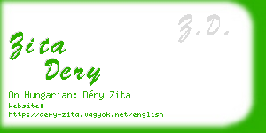 zita dery business card