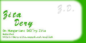 zita dery business card